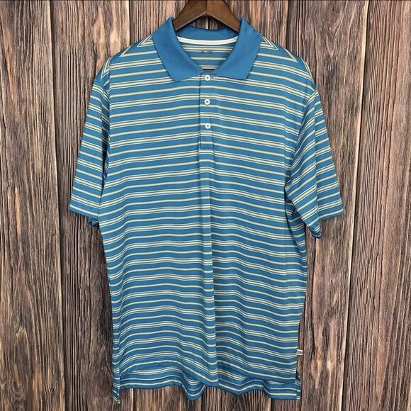 Lot Of 4 Adidas Men USA Athletic Short Sleeve Striped Golf Polo Shirt‎ Sz Large - Picture 5 of 14